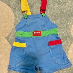 Vintage OshKosh B'gosh Kids Color block shortalls